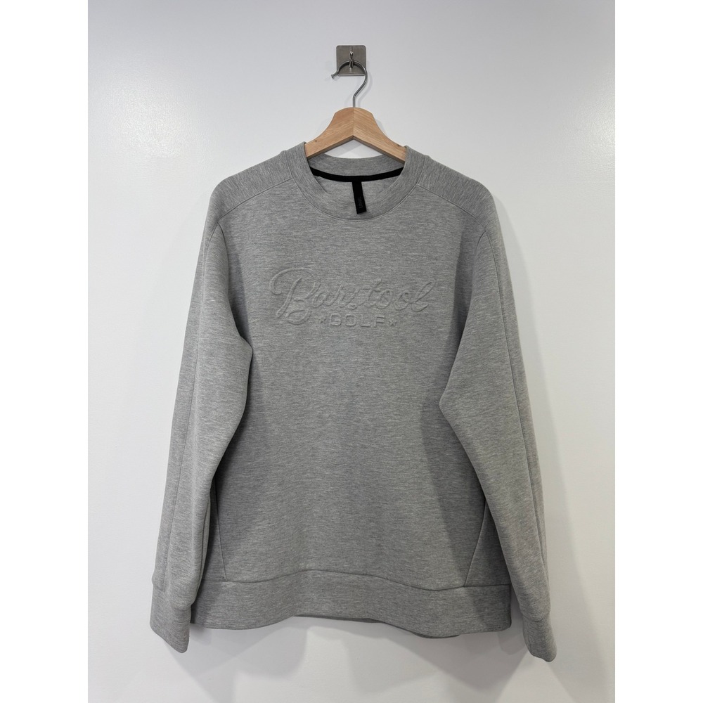 UNRL Men Grey Barstool Golf Embossed Crewneck Sweatshirt Medium
